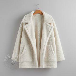 Tkanina za kapute TEDDY ecru