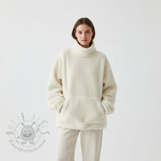 Tkanina za kapute TEDDY ecru