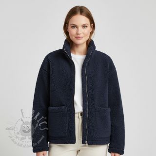 Tkanina za kapute TEDDY navy