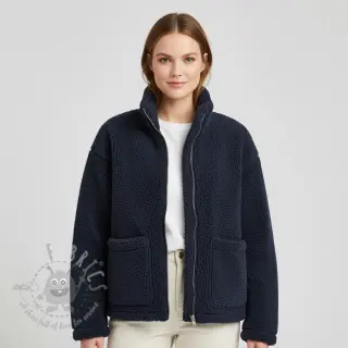 Tkanina za kapute TEDDY navy