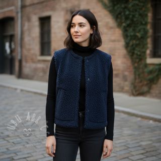 Tkanina za kapute TEDDY navy