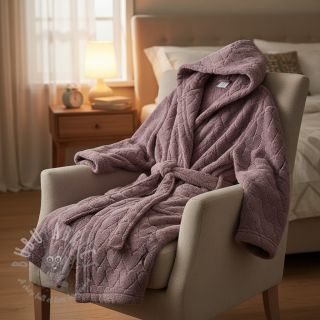 Tkanina za kapute TEDDY Hearts in hearts mauve