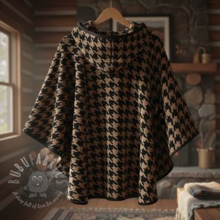 Tkanina za kapute TEDDY JACQUARD PIED DE POULE camel