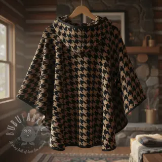 Tkanina za kapute TEDDY JACQUARD PIED DE POULE camel