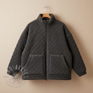 Tkanina za kapute TEDDY Diamond dark grey