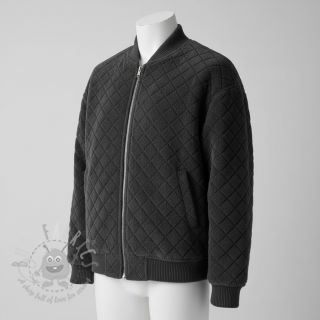 Tkanina za kapute TEDDY Diamond dark grey