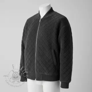 Tkanina za kapute TEDDY Diamond dark grey