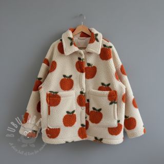 Tkanina za kapute TEDDY JACQUARD Apples