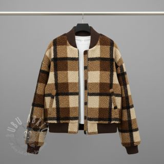 Tkanina za kapute Bouclé Squares design E