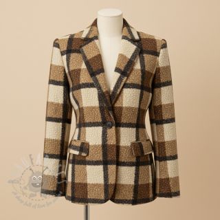 Tkanina za kapute Bouclé Squares design E