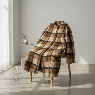 Tkanina za kapute Bouclé Squares design E