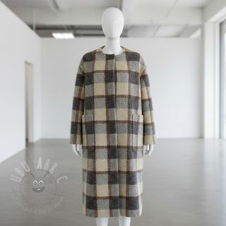 Tkanina za kapute Bouclé Squares design D