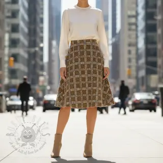 Tkanina za kapute Bouclé Squares design A