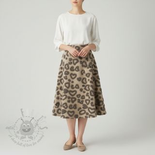 Tkanina za kapute TEDDY Hearts sand