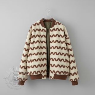 Tkanina za kapute TEDDY JACQUARD Waves camel