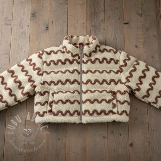 Tkanina za kapute TEDDY JACQUARD Waves camel
