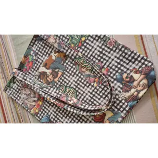 Dekorativna tkanina Vegan black check digital print