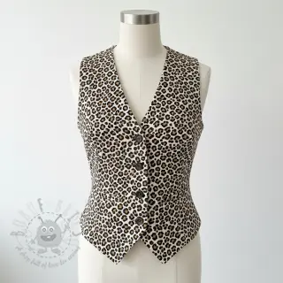 Rastezljivi baršun STRETCH Little Leopard light sand