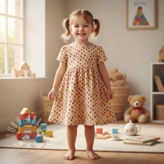 Rastezljivi baršun STRETCH Little strawberries sand