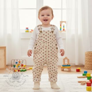 Rastezljivi baršun STRETCH Little cherry light sand