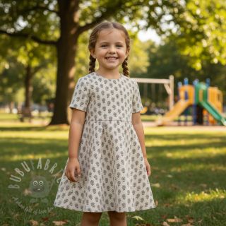 Rastezljivi baršun STRETCH Little flower light sand