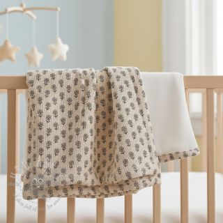 Rastezljivi baršun STRETCH Little flower light sand