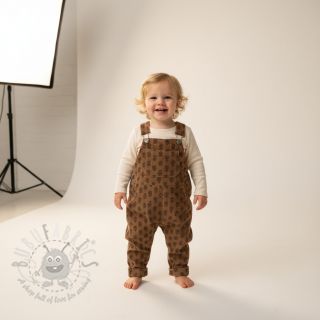 Rastezljivi baršun STRETCH Little flower taupe