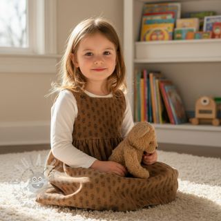 Rastezljivi baršun STRETCH Little flower taupe