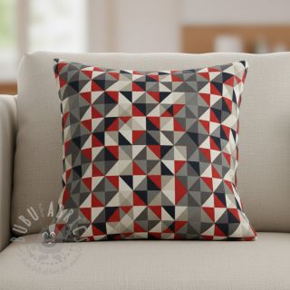 Dekorativna tkanina Linenlook Big triangle red