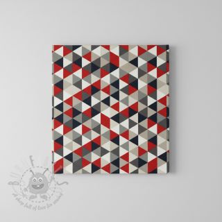 Dekorativna tkanina Linenlook Big triangle red