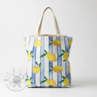Dekorativna tkanina Lemons blue digital print