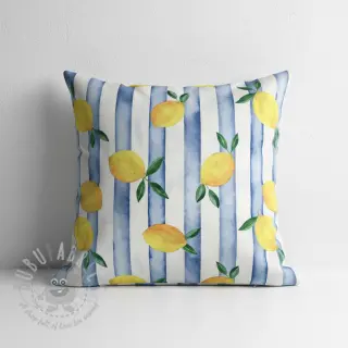 Dekorativna tkanina Lemons blue digital print