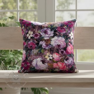 Dekorativna tkanina Oil painting flowers mauve digital print