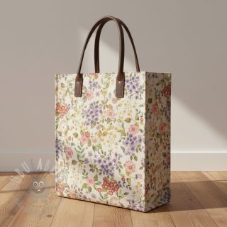 Dekorativna tkanina Linenlook Flowers meadow digital print