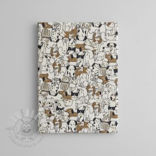 Dekorativna tkanina Linenlook Dogs natural