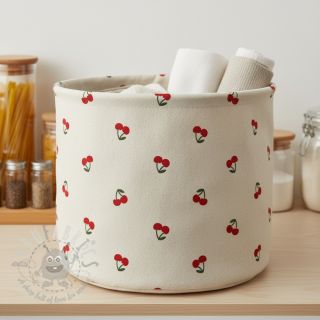 Dekorativna tkanina Linenlook Cherries natural