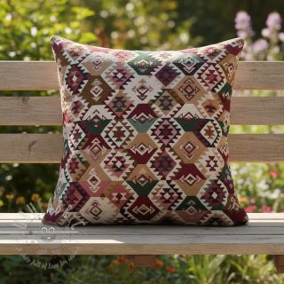 Dekorativna tkanina jacquard Kilim fuchsia vert