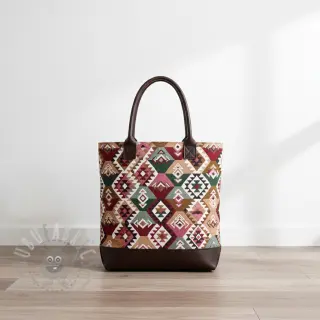 Dekorativna tkanina jacquard Kilim fuchsia vert