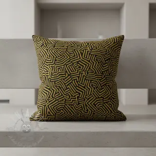 Dekorativna tkanina jacquard Mesopotamie noir jaune