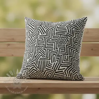 Dekorativna tkanina jacquard Mesopotamie allover graphite