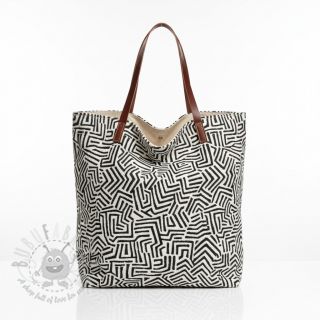 Dekorativna tkanina jacquard Mesopotamie allover graphite