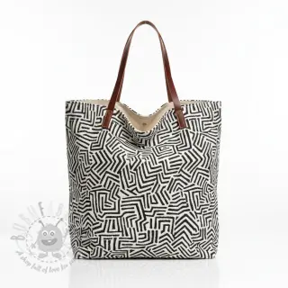 Dekorativna tkanina jacquard Mesopotamie allover graphite