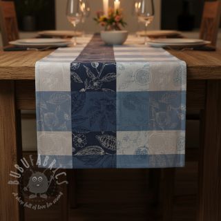 Dekorativna tkanina FRENCH TABLE CLOTH JACQUARD Cabosse allover indigo