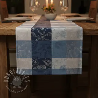 Dekorativna tkanina FRENCH TABLE CLOTH JACQUARD Cabosse allover indigo