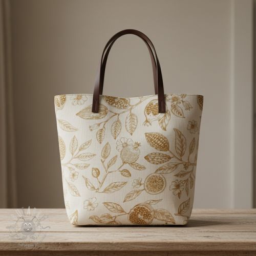 Dekorativna tkanina RUSTIC VINTAGE PRINT Granata peanut