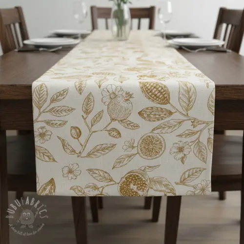 Dekorativna tkanina RUSTIC VINTAGE PRINT Granata peanut