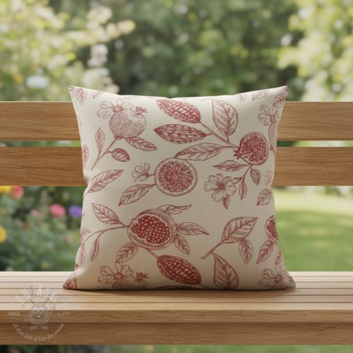 Dekorativna tkanina RUSTIC VINTAGE PRINT Granata groseille