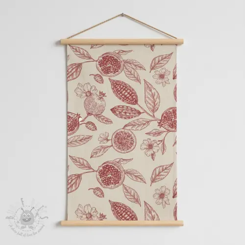 Dekorativna tkanina RUSTIC VINTAGE PRINT Granata groseille