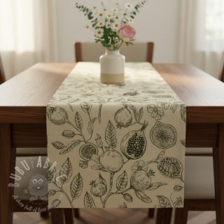 Dekorativna tkanina RUSTIC VINTAGE PRINT Granata kaki