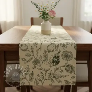 Dekorativna tkanina RUSTIC VINTAGE PRINT Granata kaki